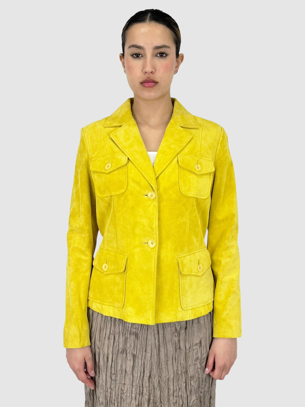 Suede Button-Up Jacket