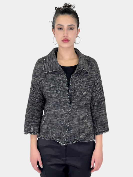 Tweed Single-Button Jacket - Size 38