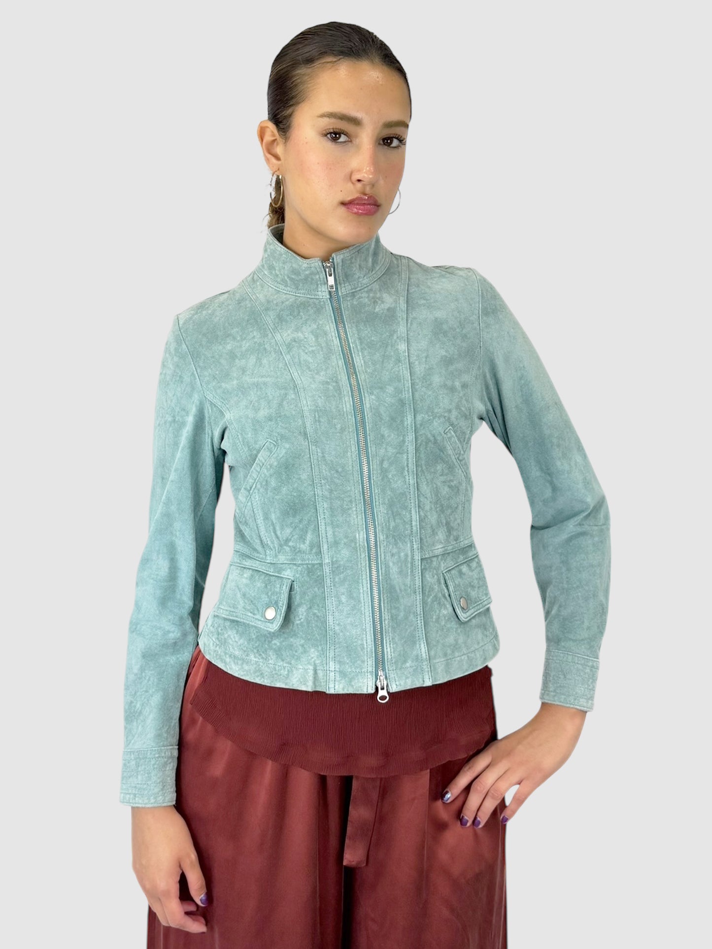 Suede Zip-Up Jacket