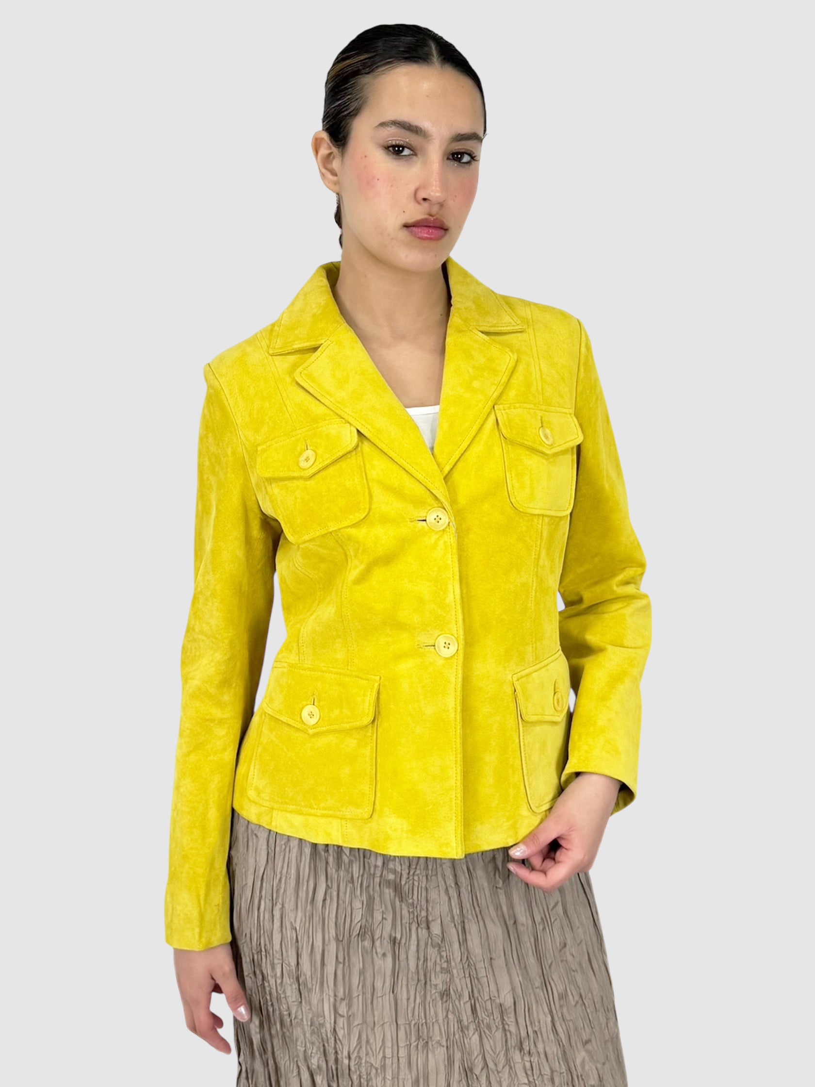 Suede Button-Up Jacket