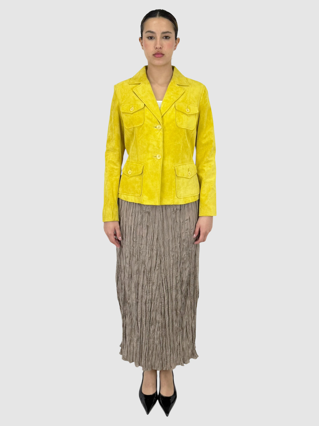 Suede Button-Up Jacket