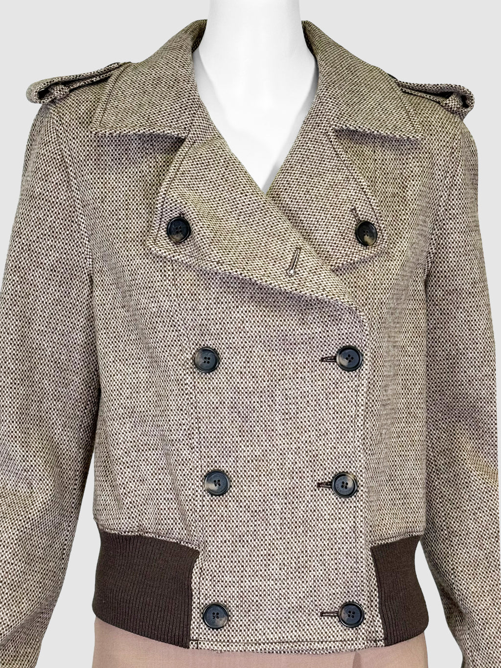 Double-Breasted Tweed Jacket - Size 42