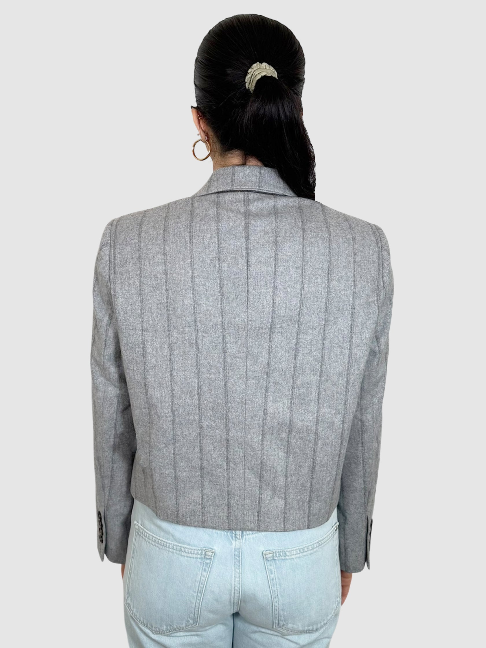 Crop Pinstripe Blazer