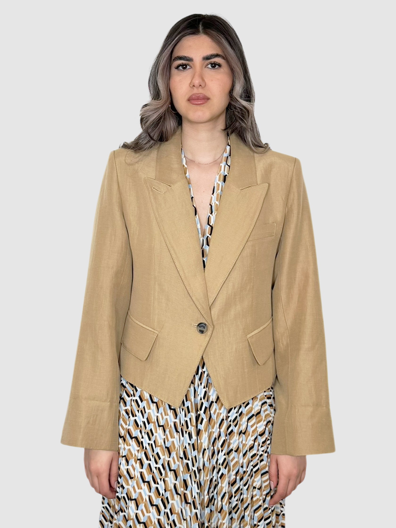 Crop Linen Blazer