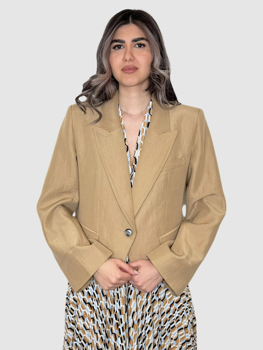 Crop Linen Blazer