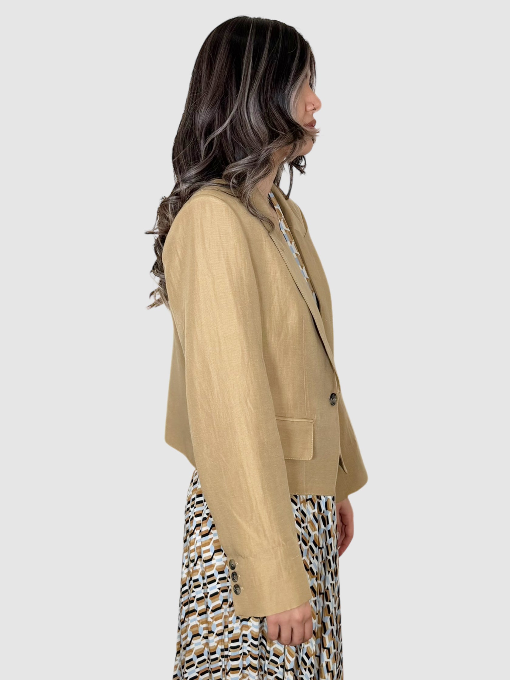 Crop Linen Blazer