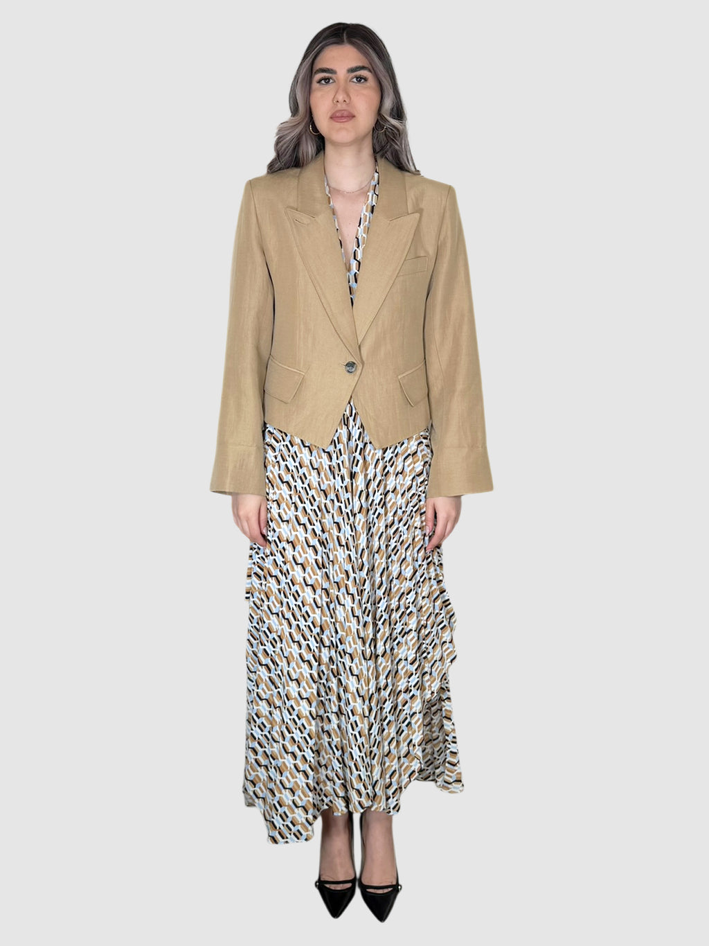 Crop Linen Blazer