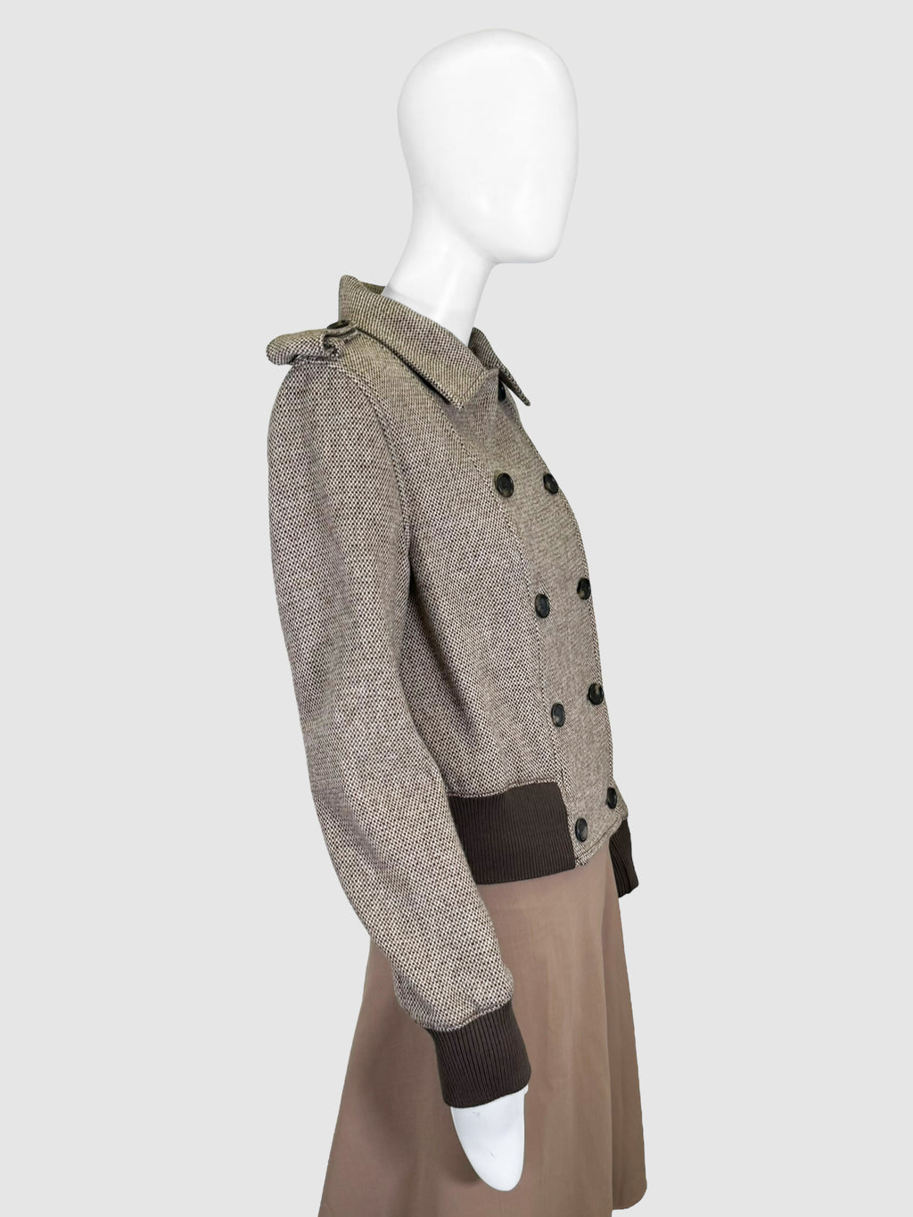 Double-Breasted Tweed Jacket - Size 42