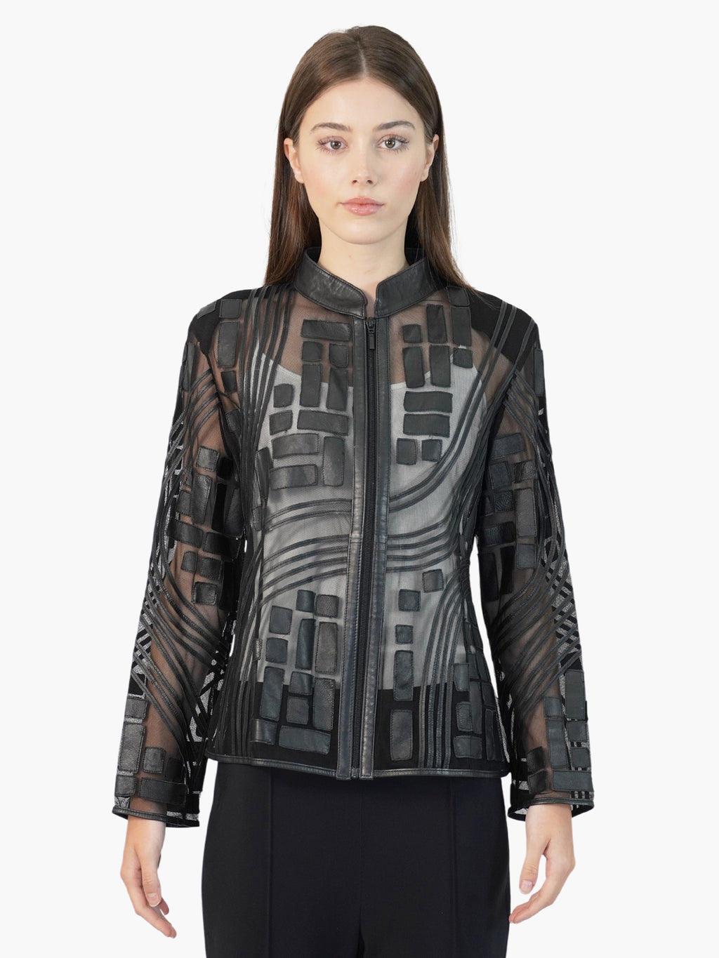 Mesh Leather Jacket