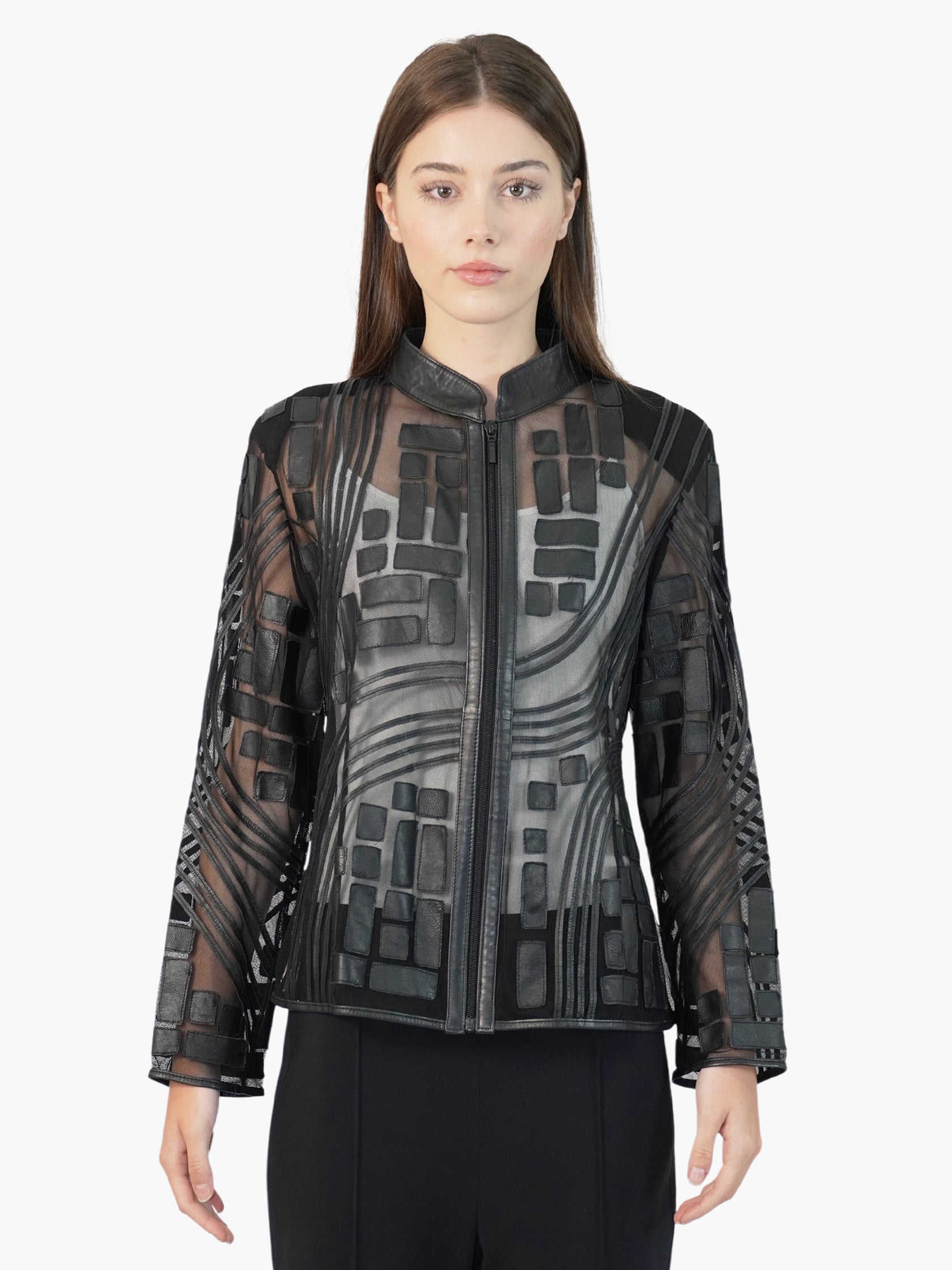 Mesh Leather Jacket
