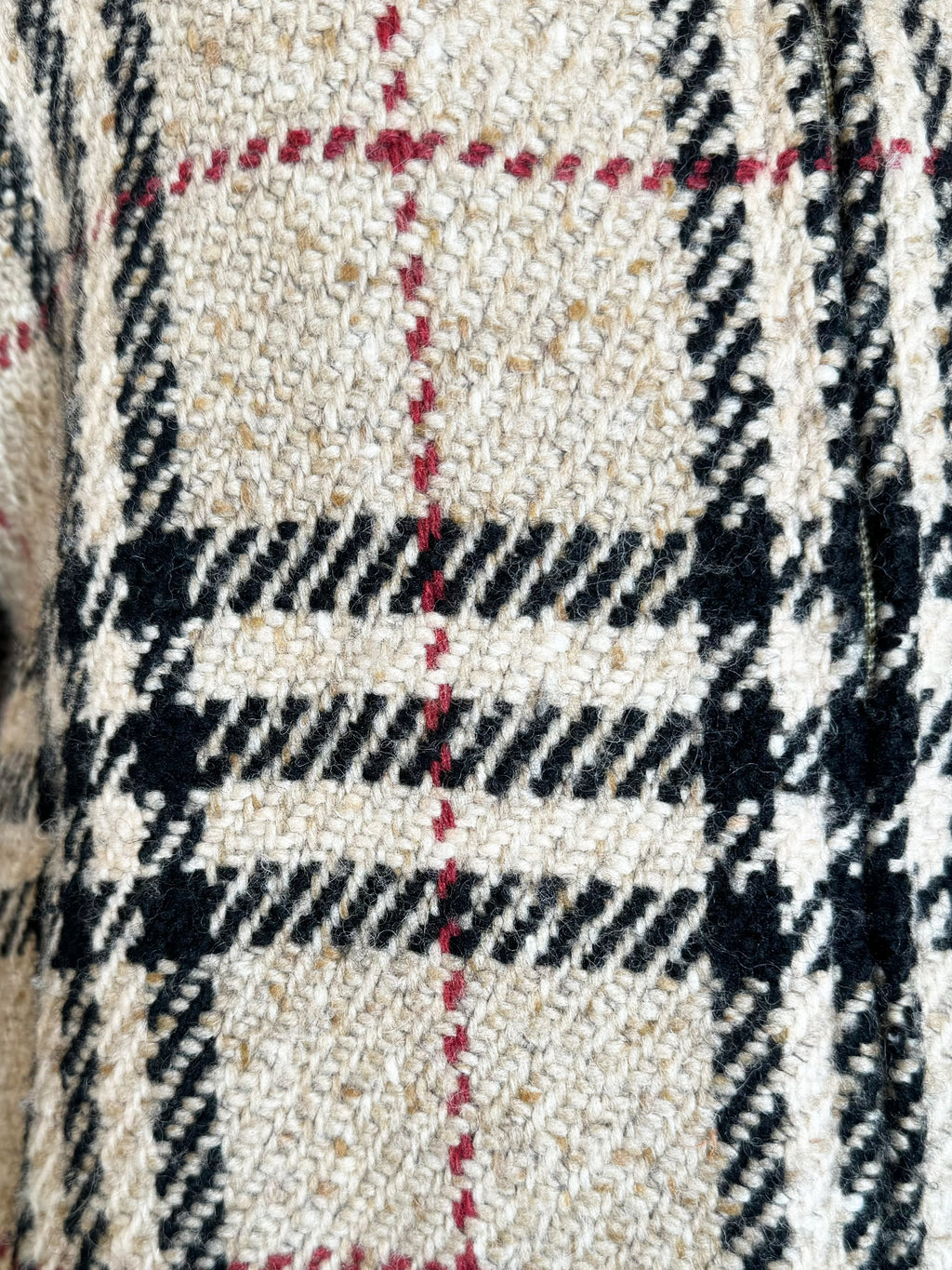 House Check Wool Zip-Up Jacket - Size L