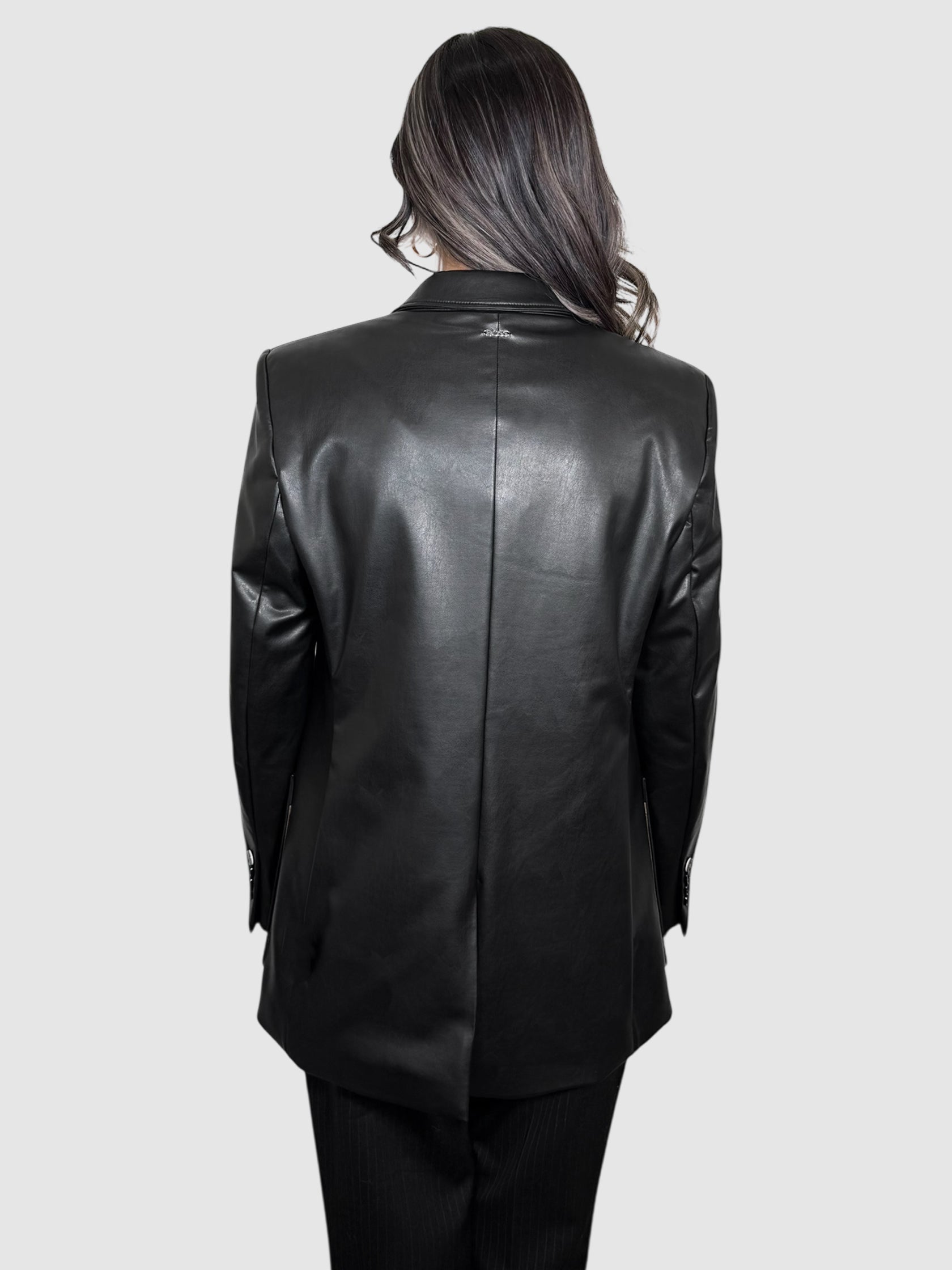 Faux Leather Blazer