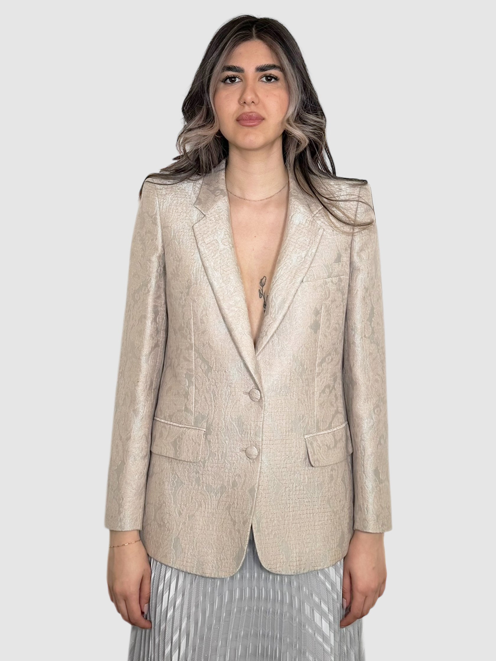 Floral Embroidered Blazer