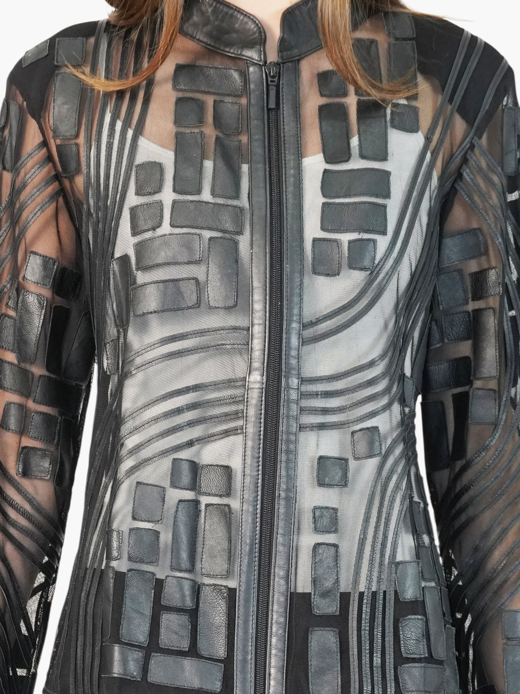 Mesh Leather Jacket