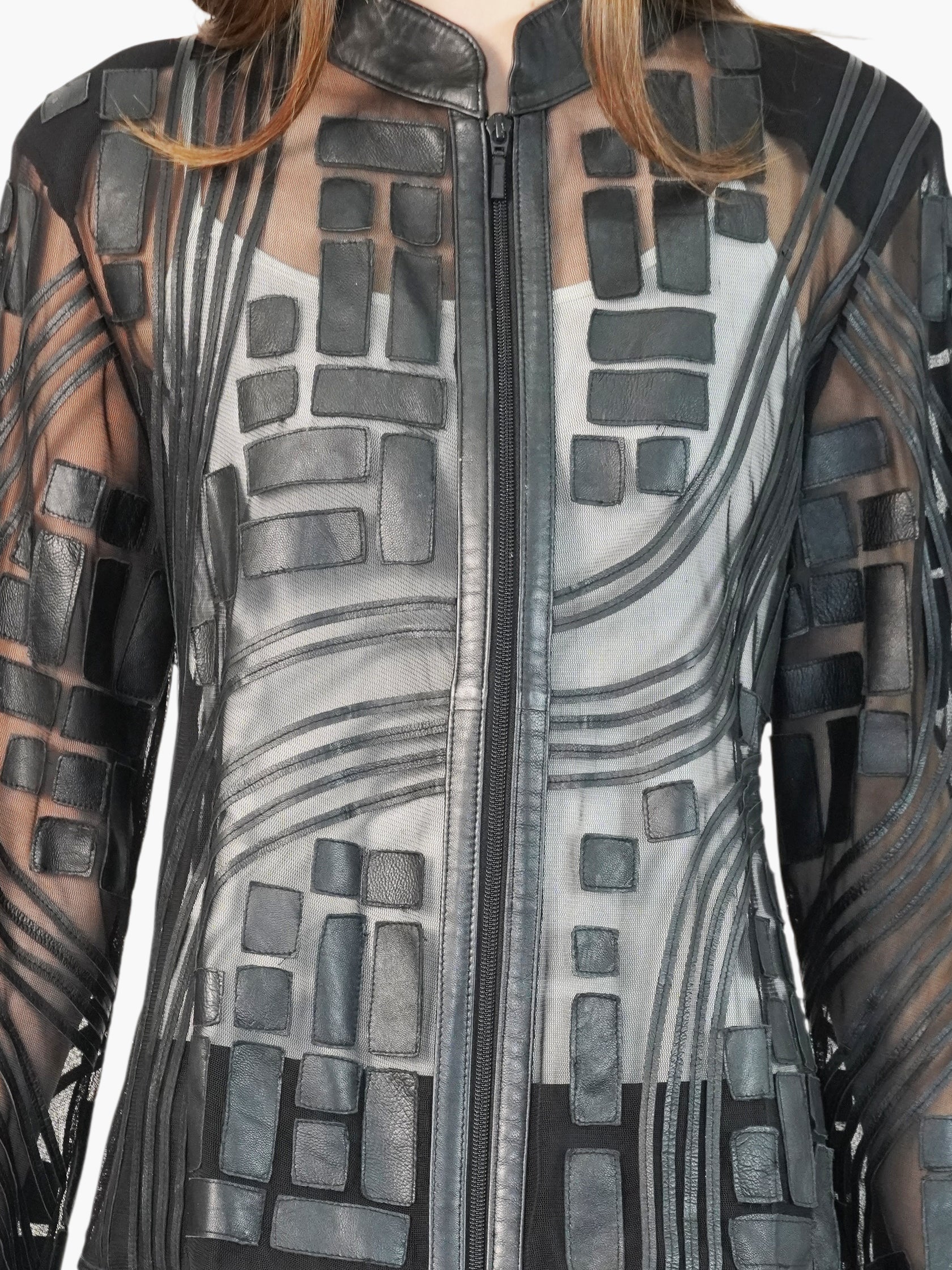 Mesh Leather Jacket