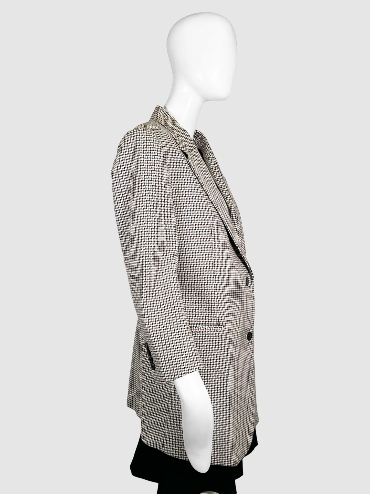 Houndstooth Single-Breasted Blazer - Size 12