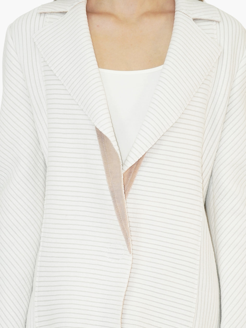 Ribbed Single-Button Jacket