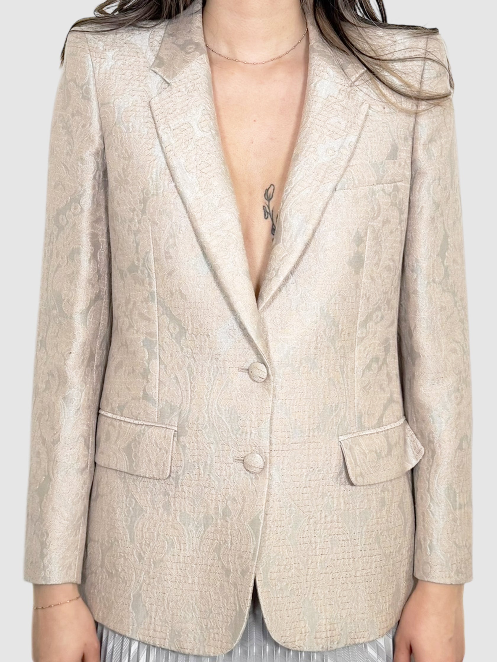 Floral Embroidered Blazer