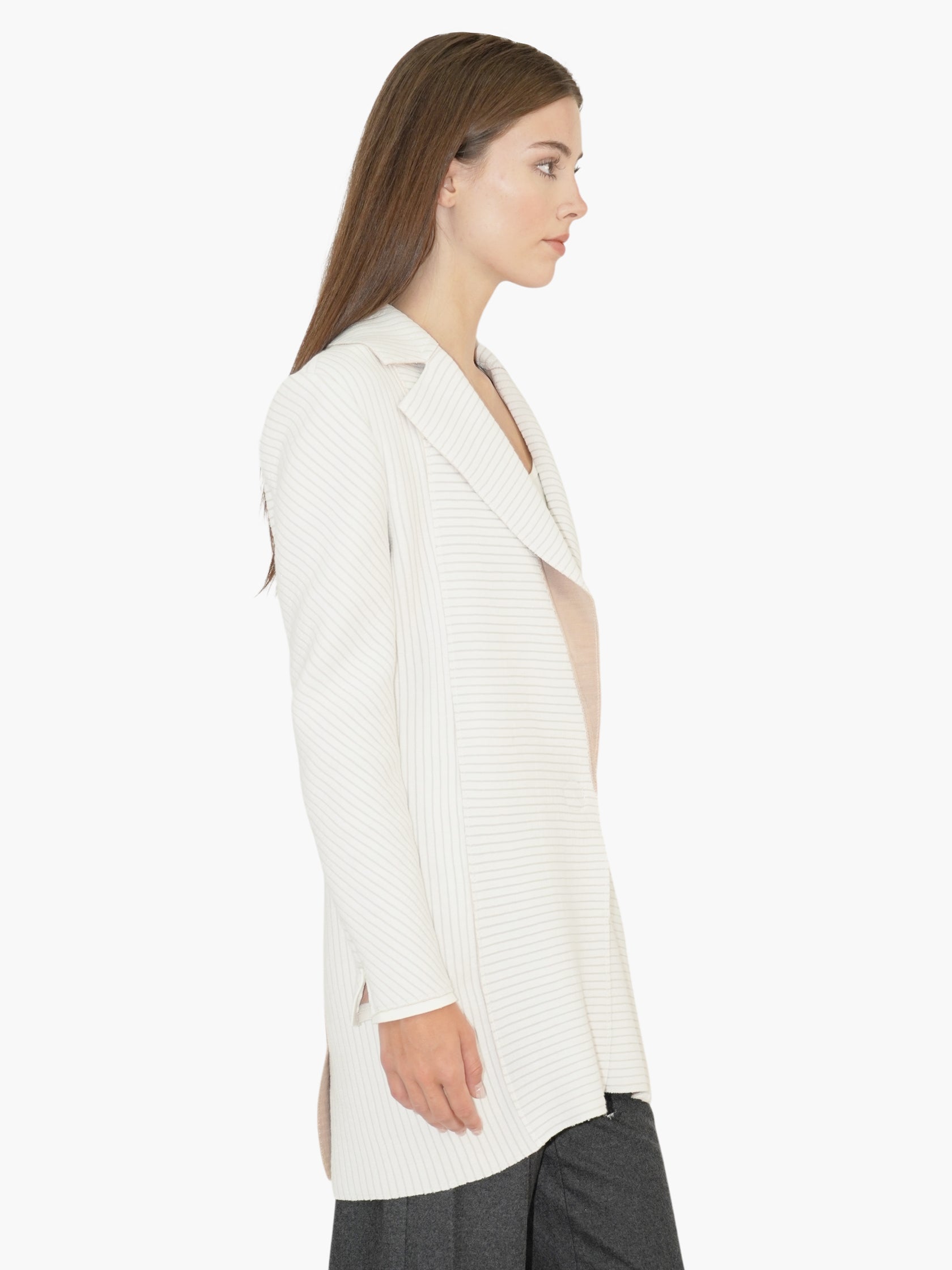 Ribbed Single-Button Jacket