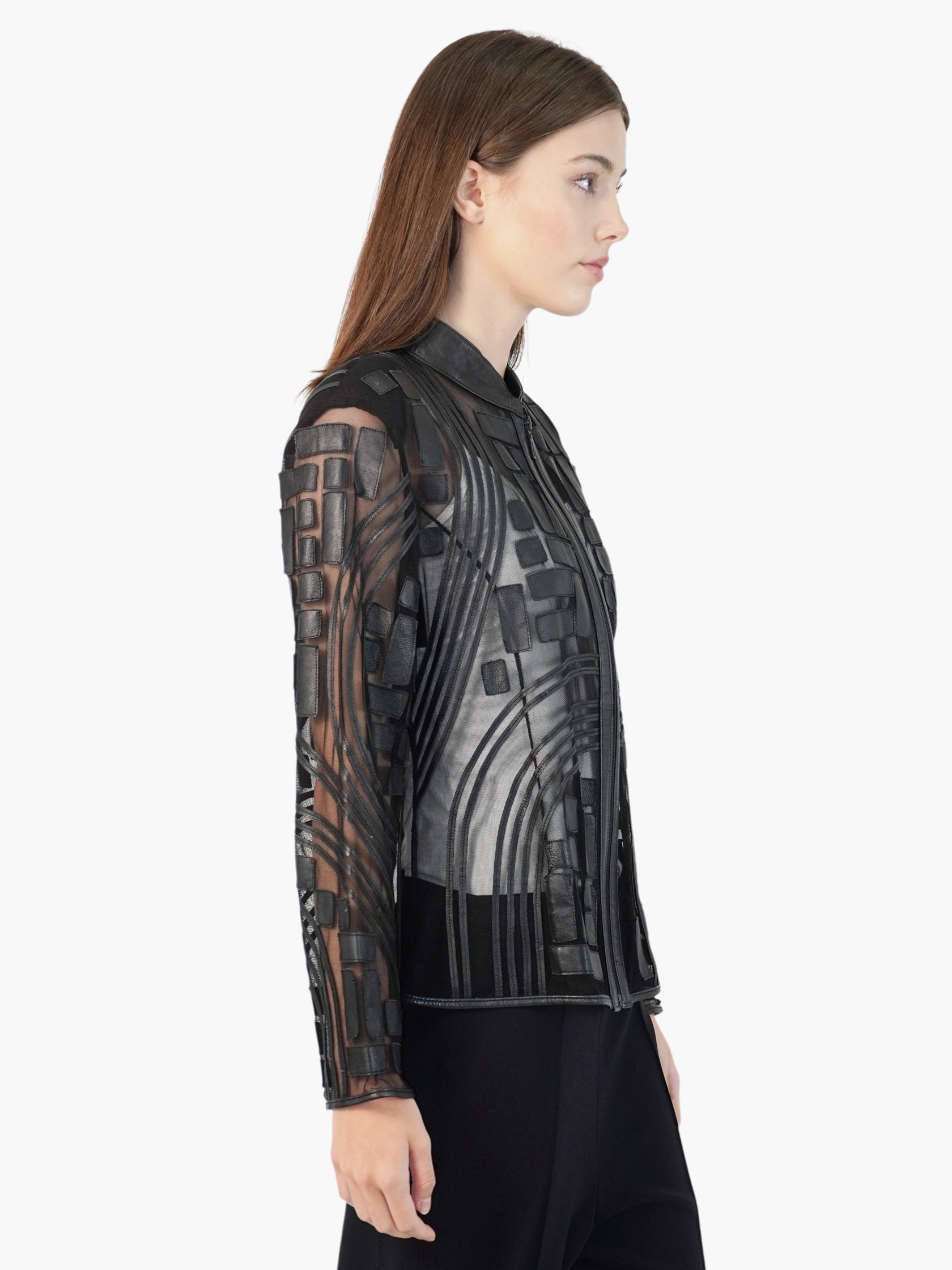 Mesh Leather Jacket