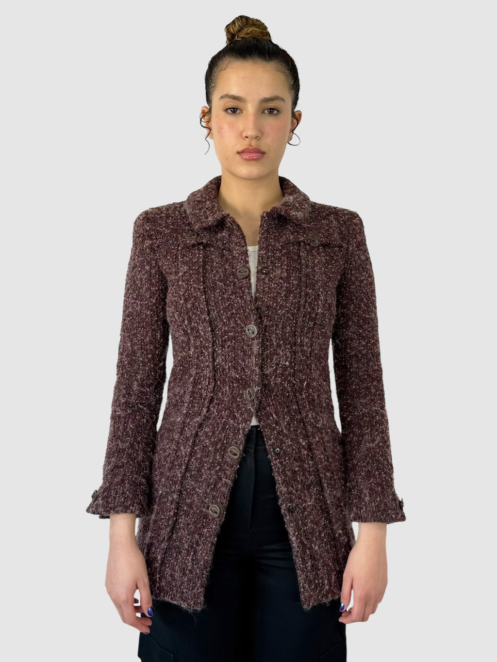 Tweed Button-Up Jacket