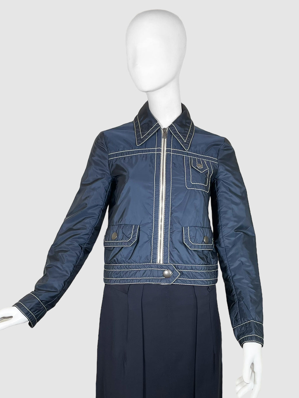 Nylon Quilted Zip-Up Jacket - Size 38