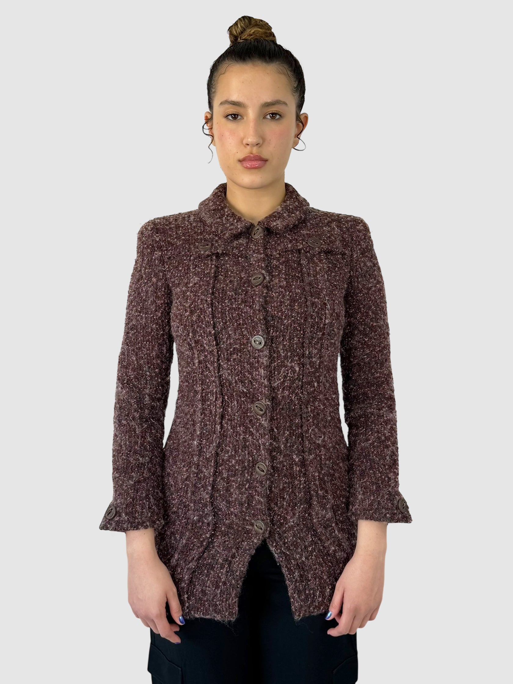 Tweed Button-Up Jacket