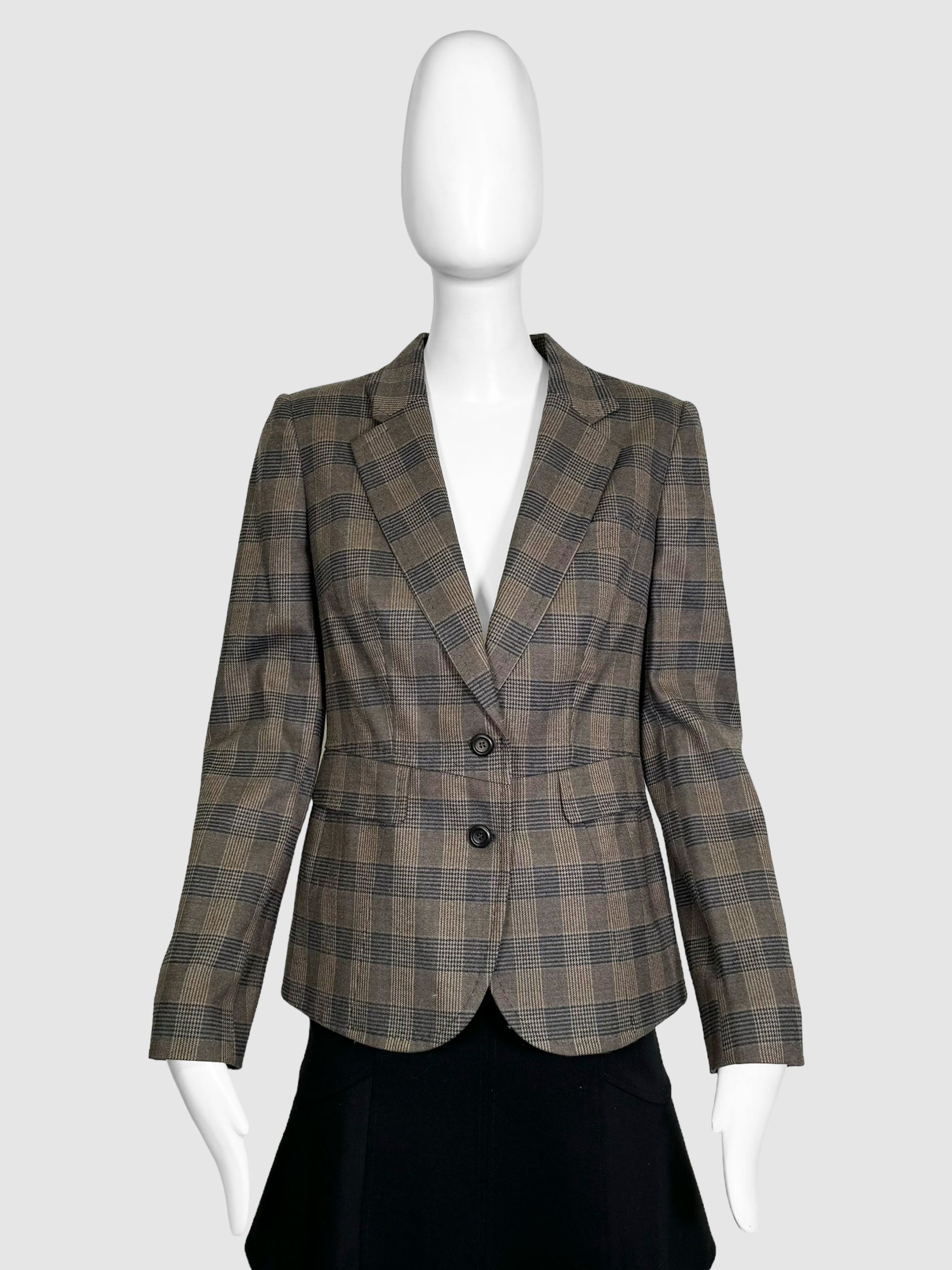 Check Print Blazer - Size 44