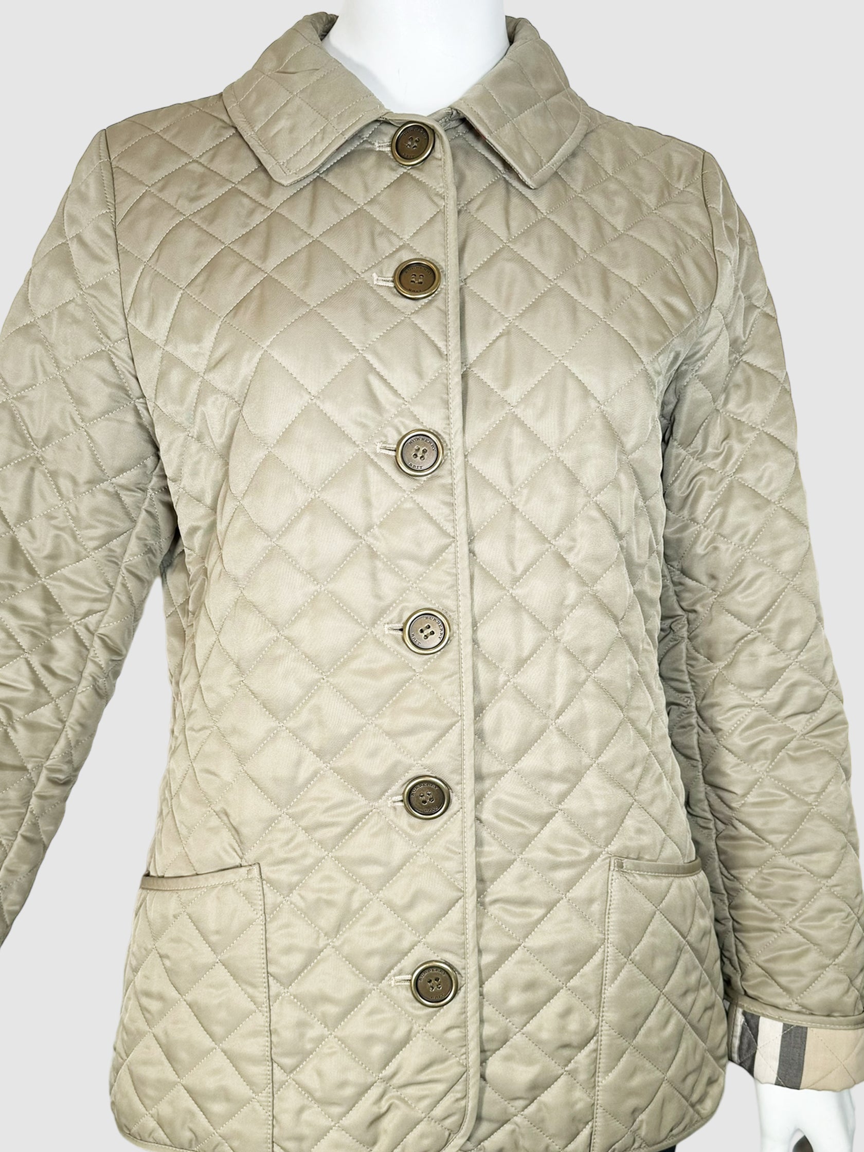 Quilted Button-Up Jacket - Size M