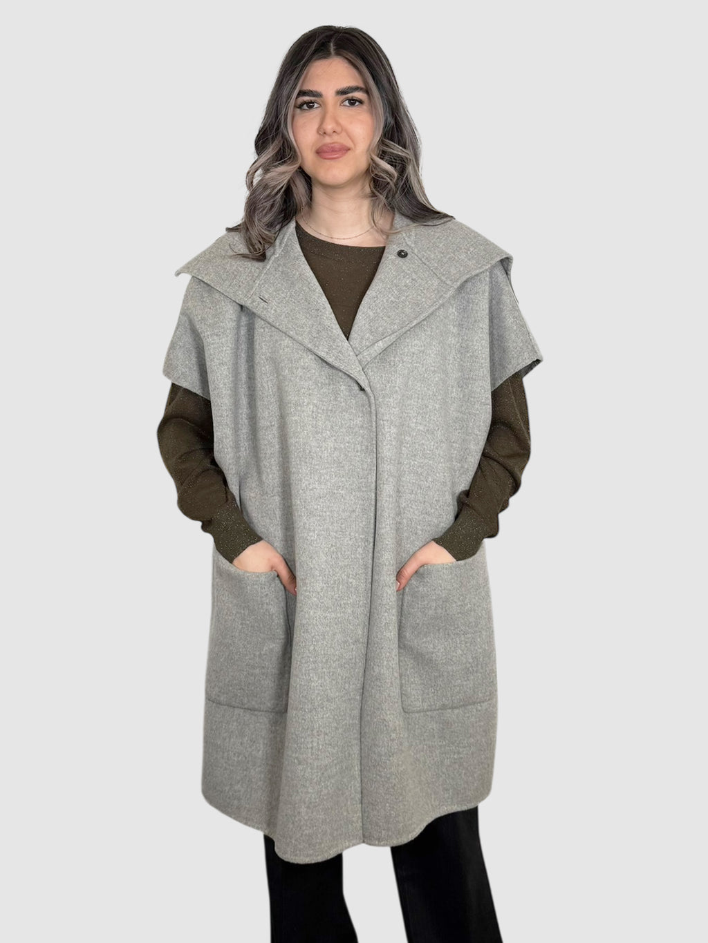 Single-Button Wool Coat