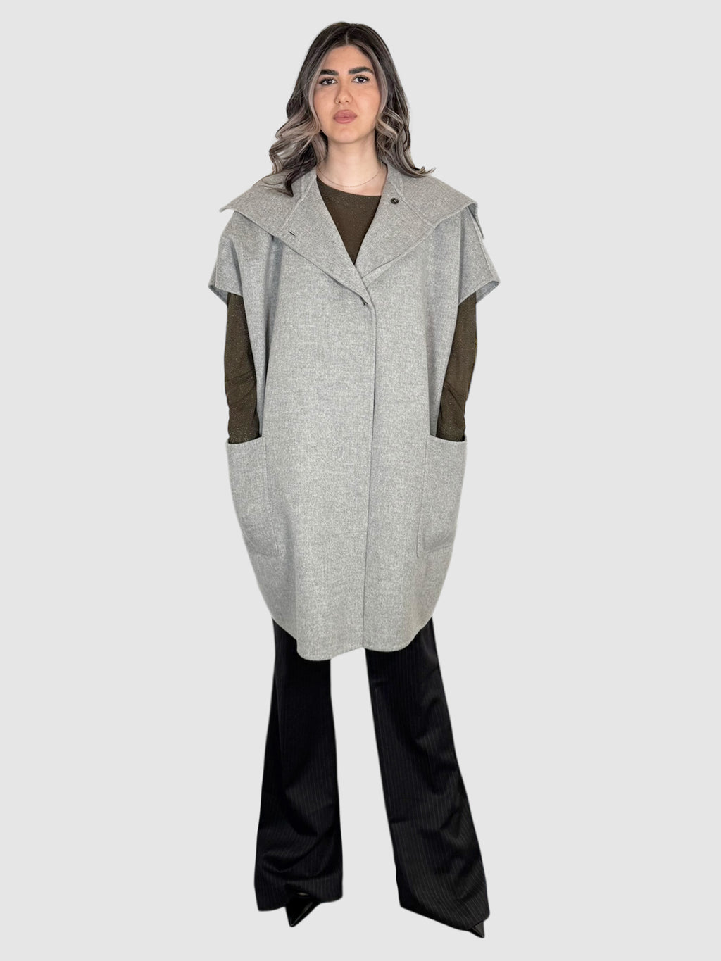 Single-Button Wool Coat