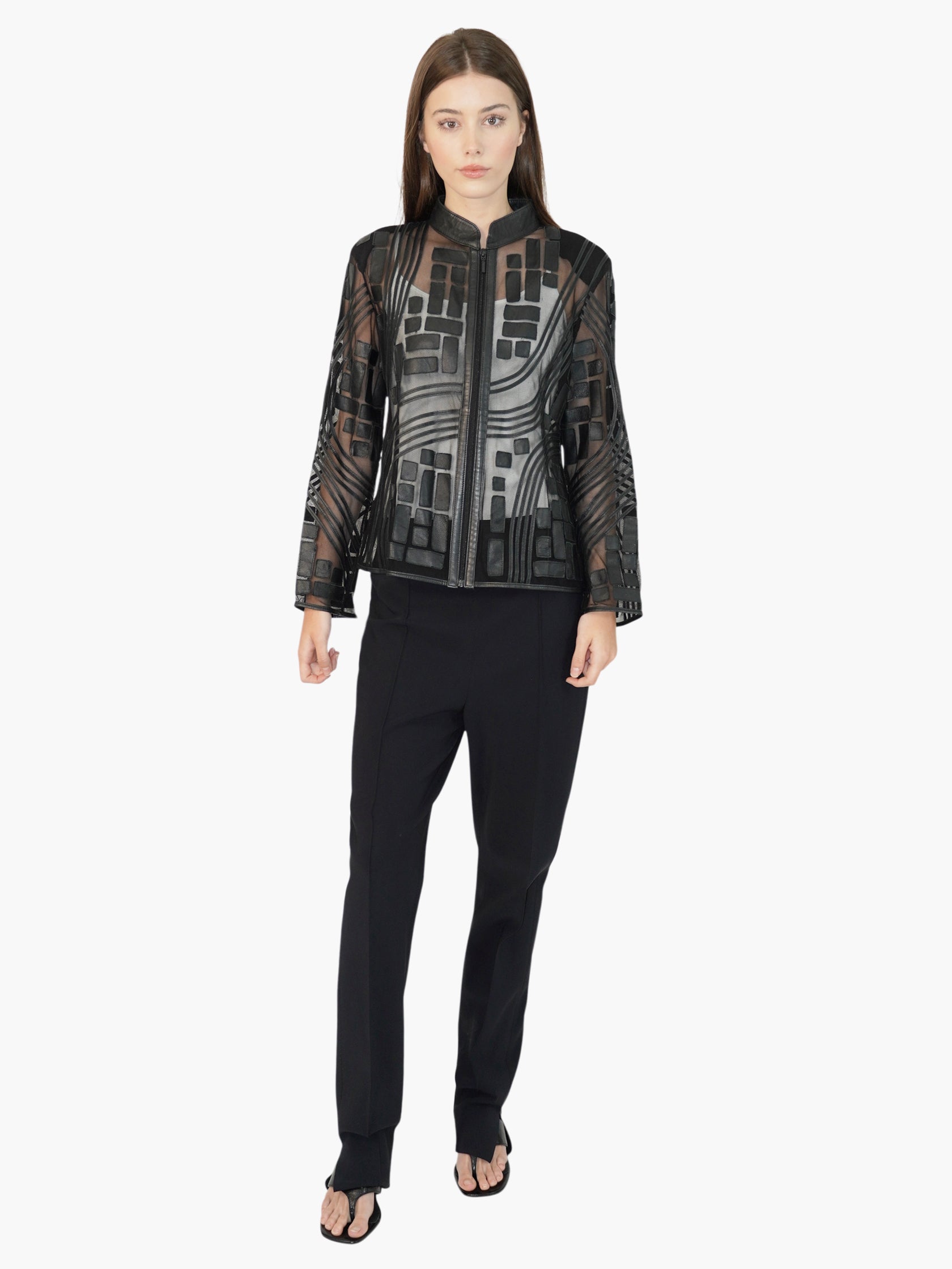 Mesh Leather Jacket