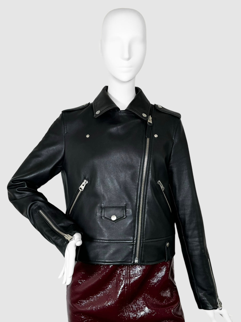 Baya Leather Biker Jacket - Size M