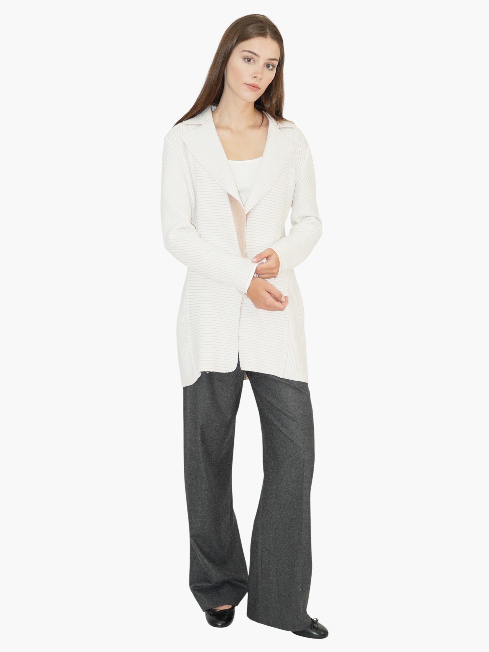 Ribbed Single-Button Jacket
