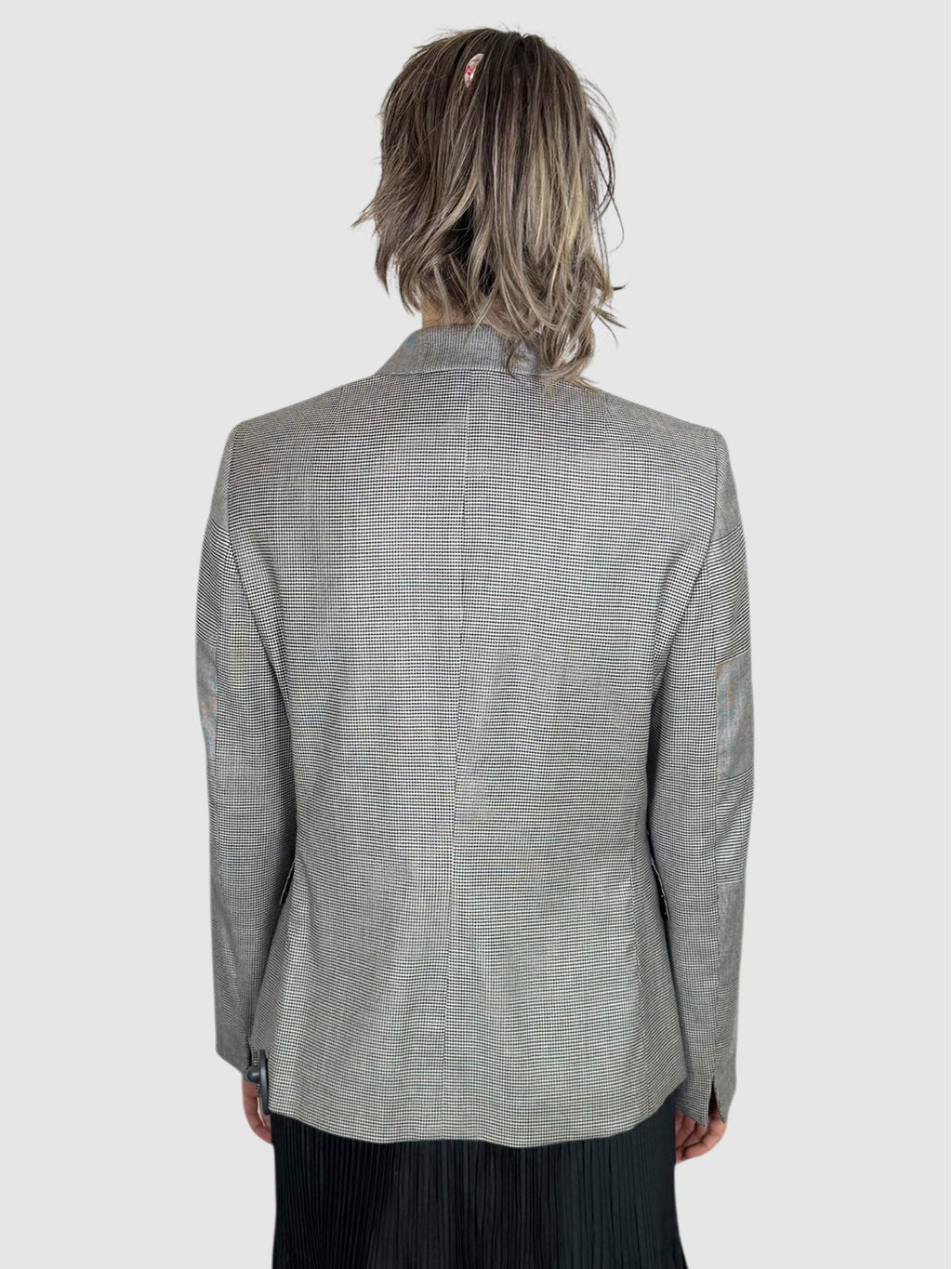 Houndstooth Single-Breasted Blazer