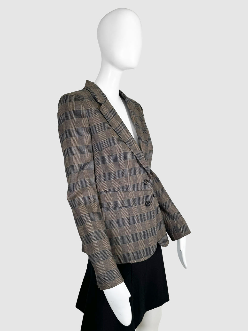 Check Print Blazer - Size 44