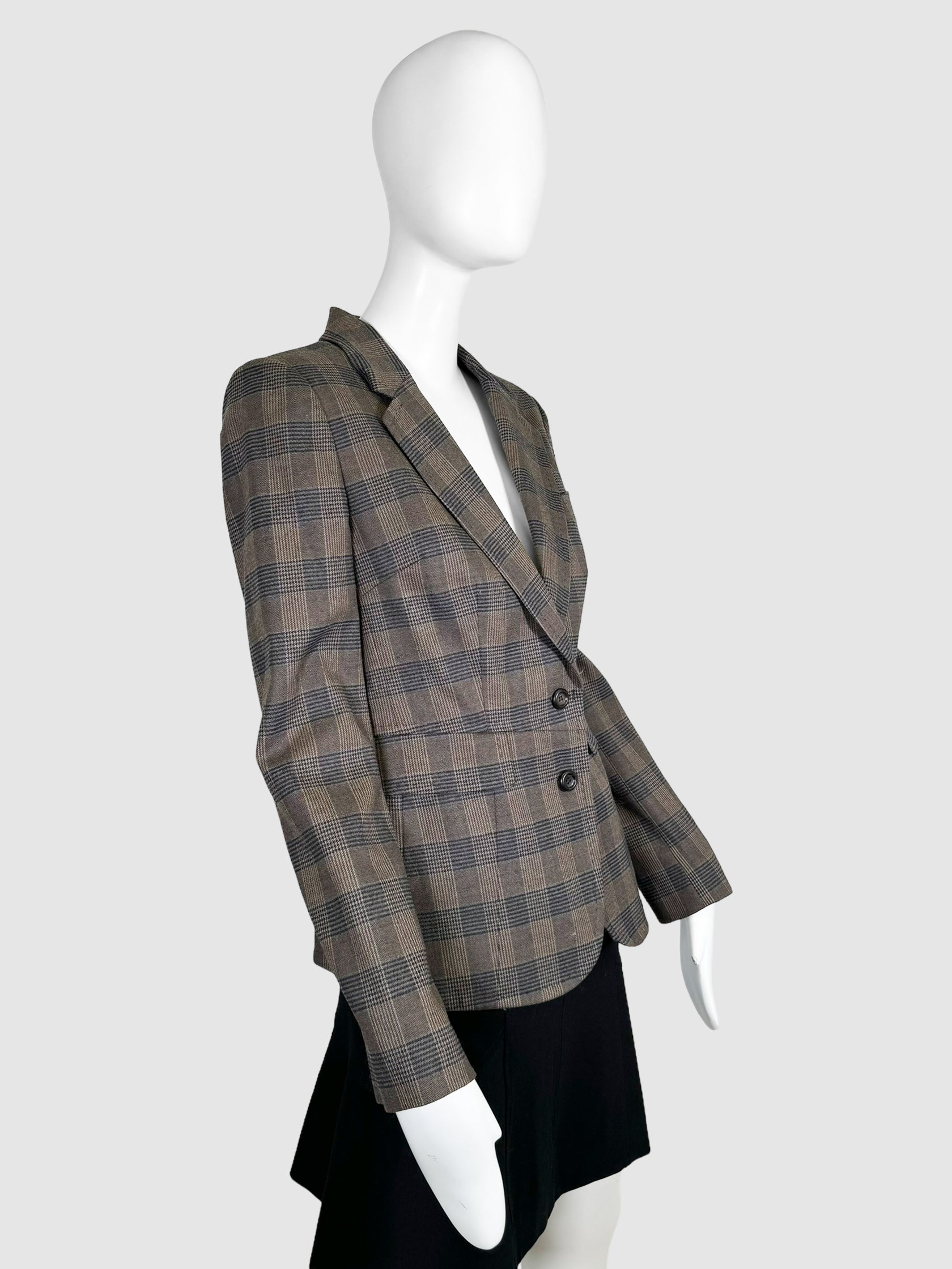 Check Print Blazer - Size 44