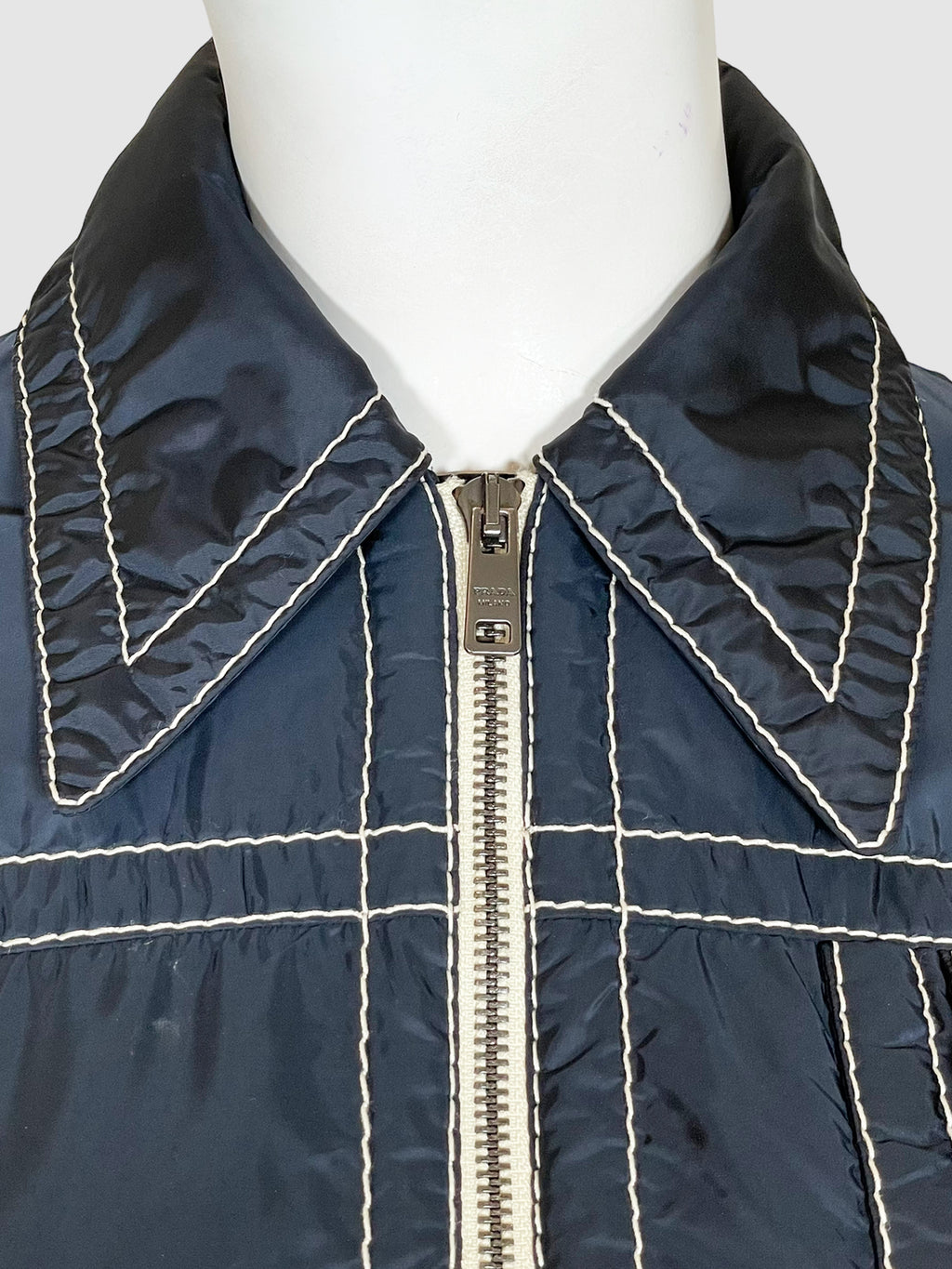 Nylon Quilted Zip-Up Jacket - Size 38