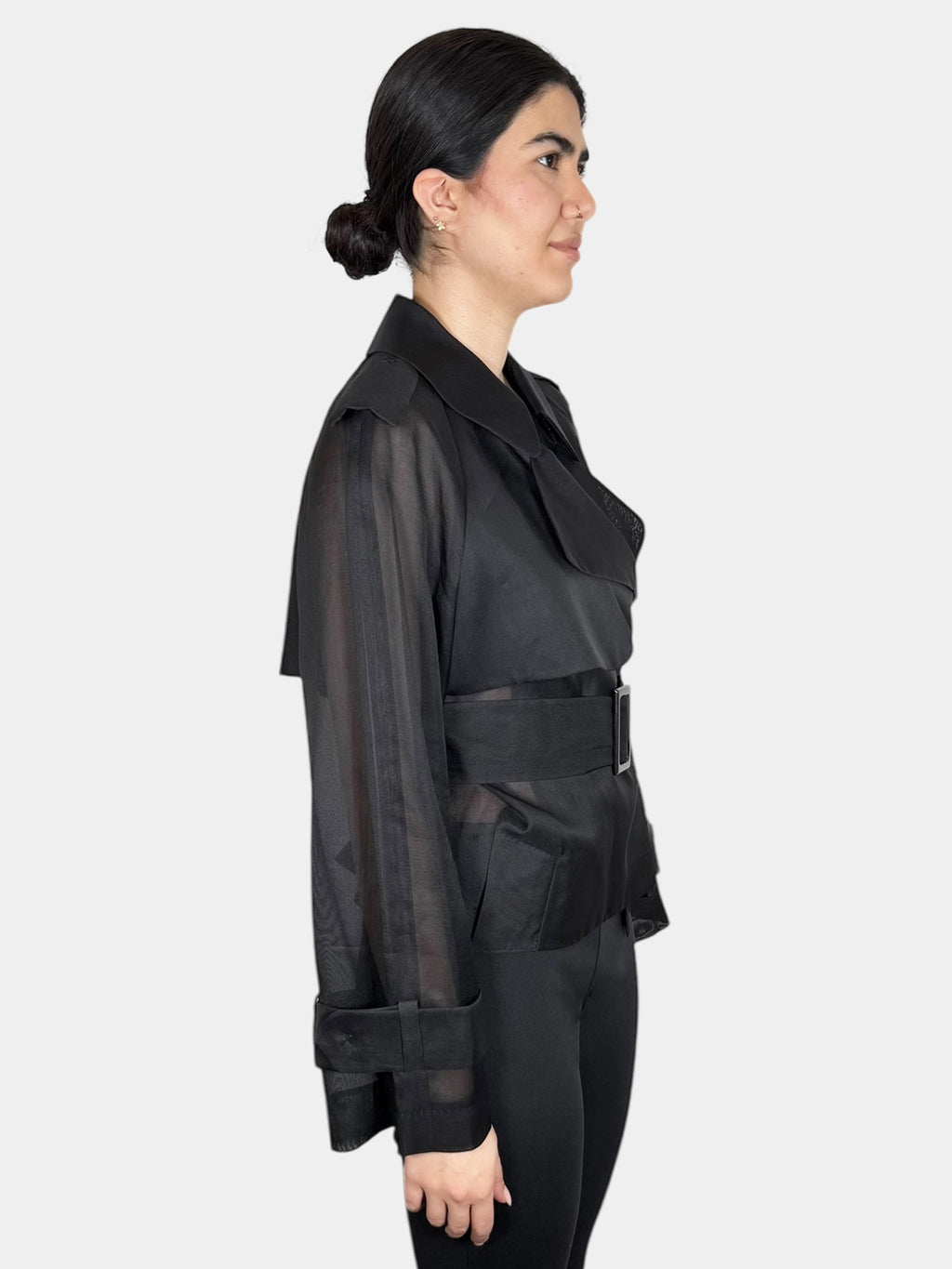 Silk Sheer Wrap Jacket - Size 36