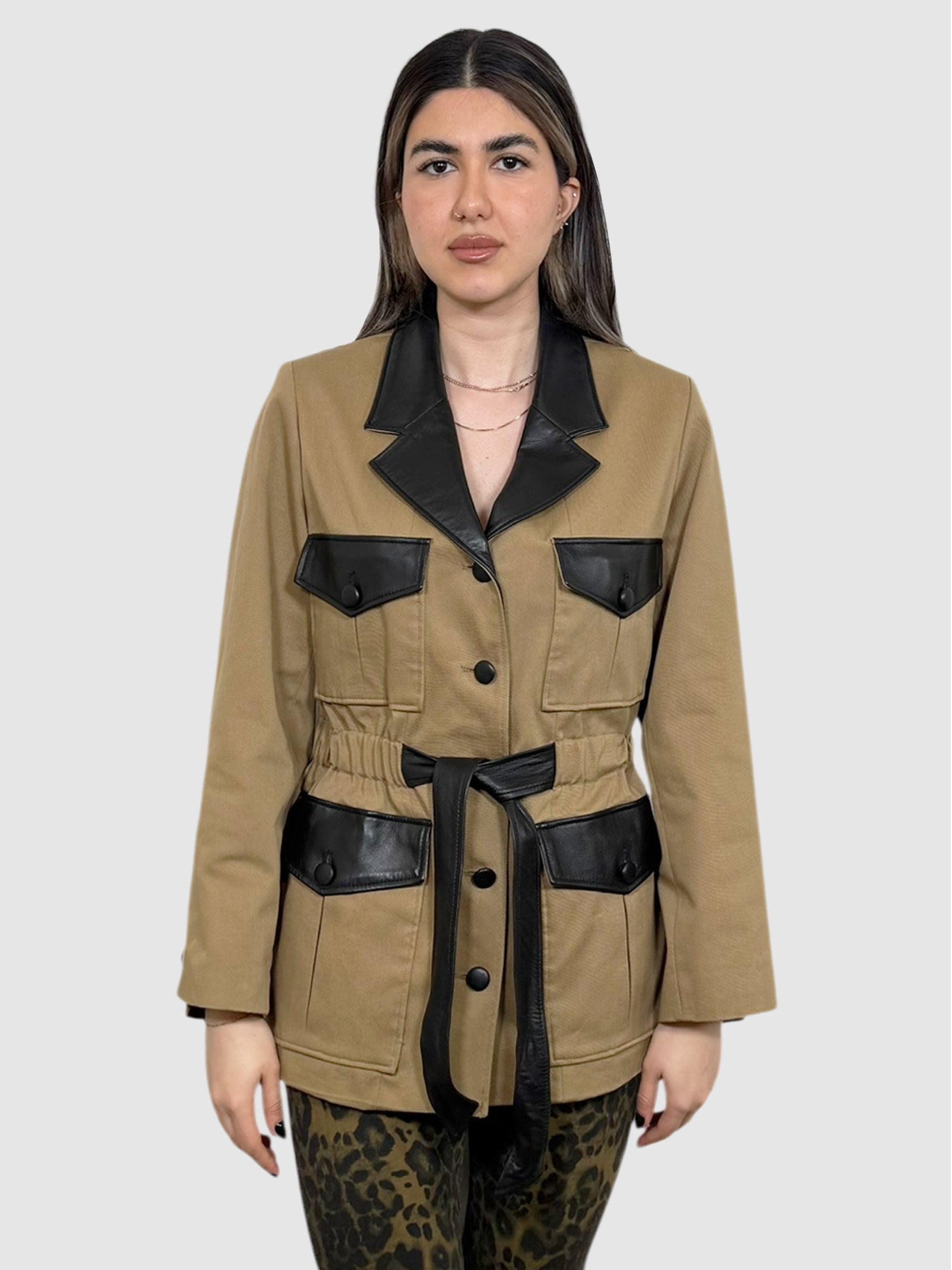 Leather Trim Utility Jacket