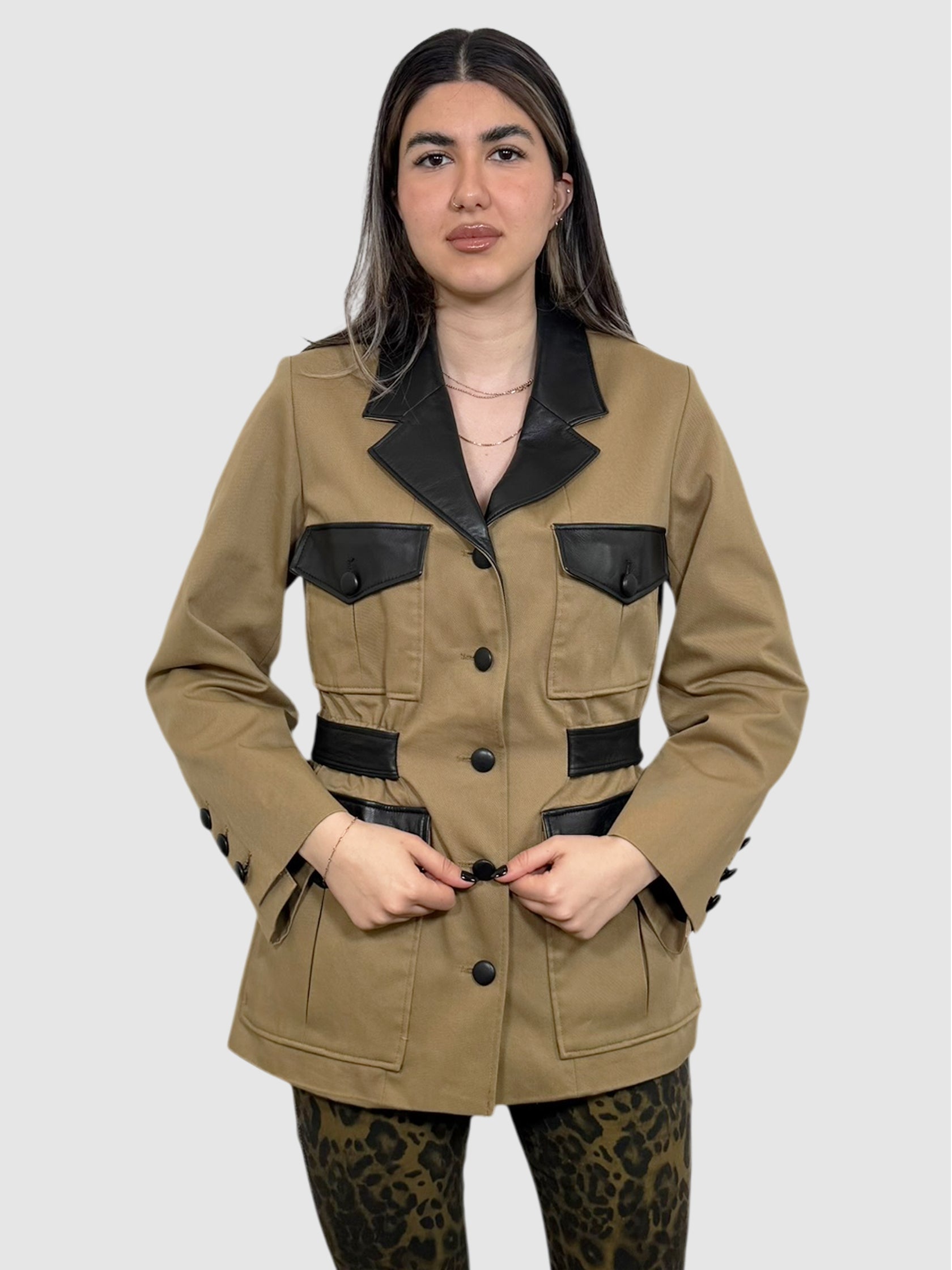 Leather Trim Utility Jacket