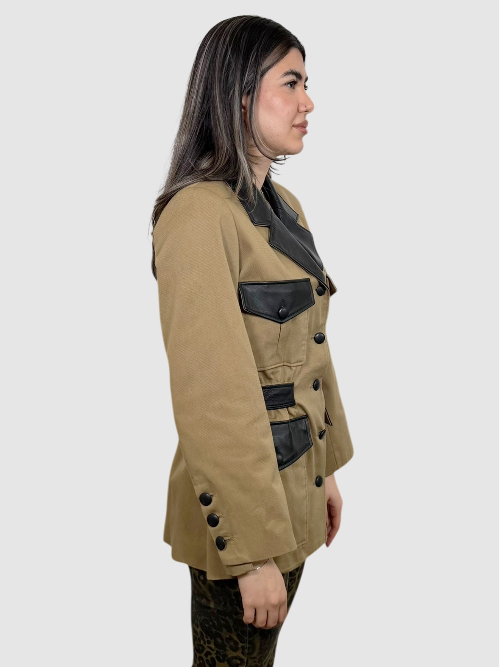 Leather Trim Utility Jacket