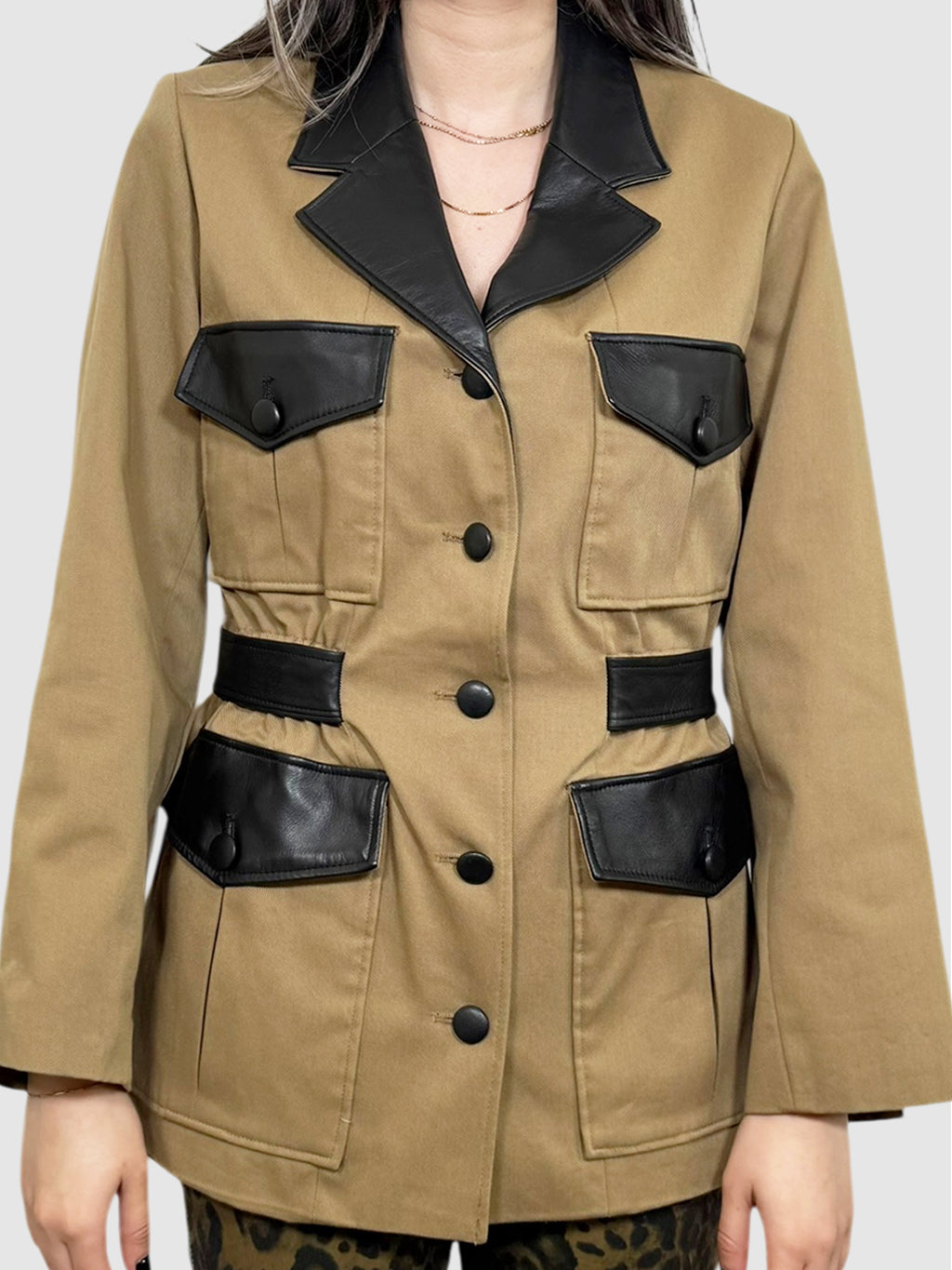 Leather Trim Utility Jacket