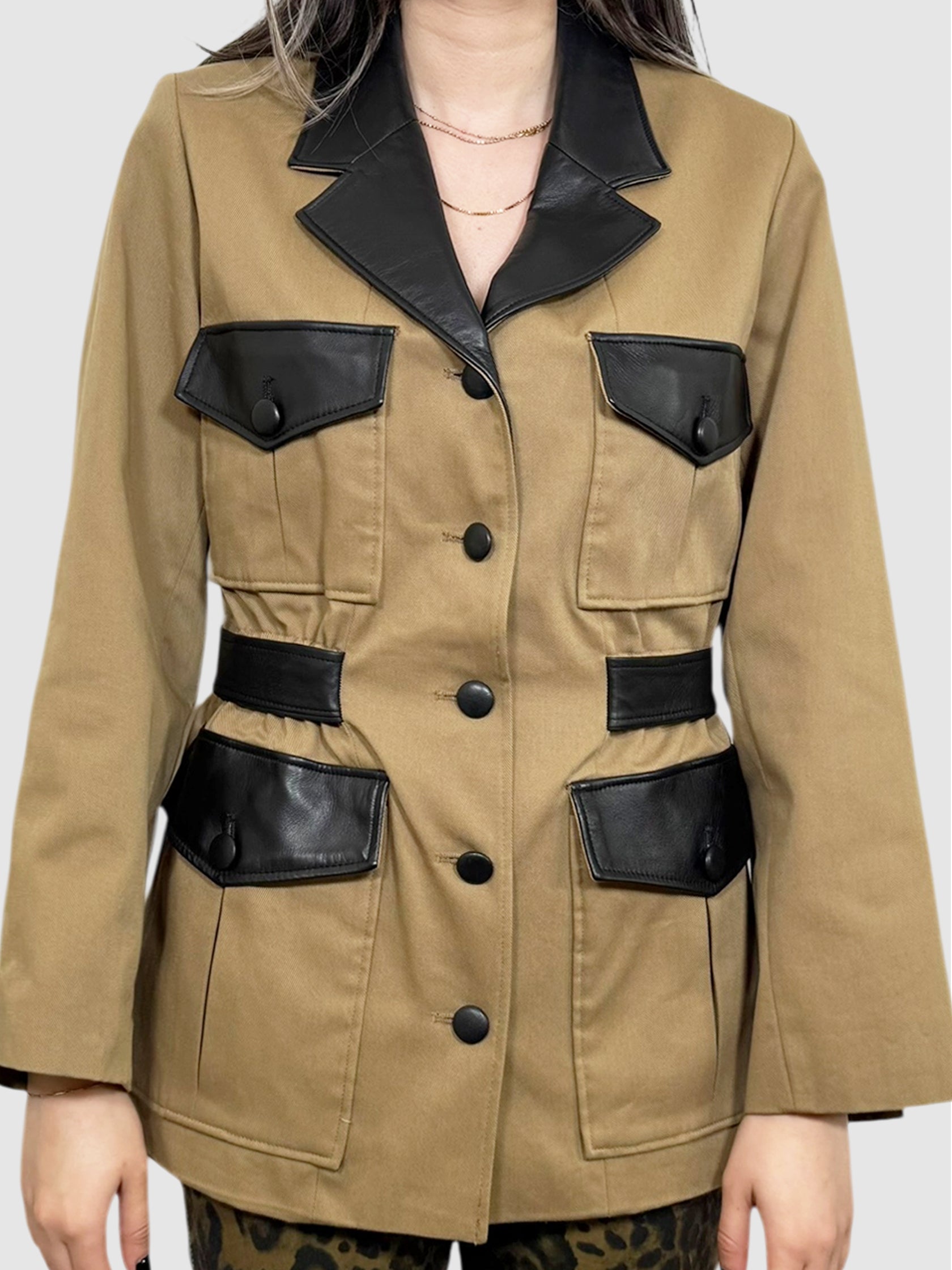 Leather Trim Utility Jacket