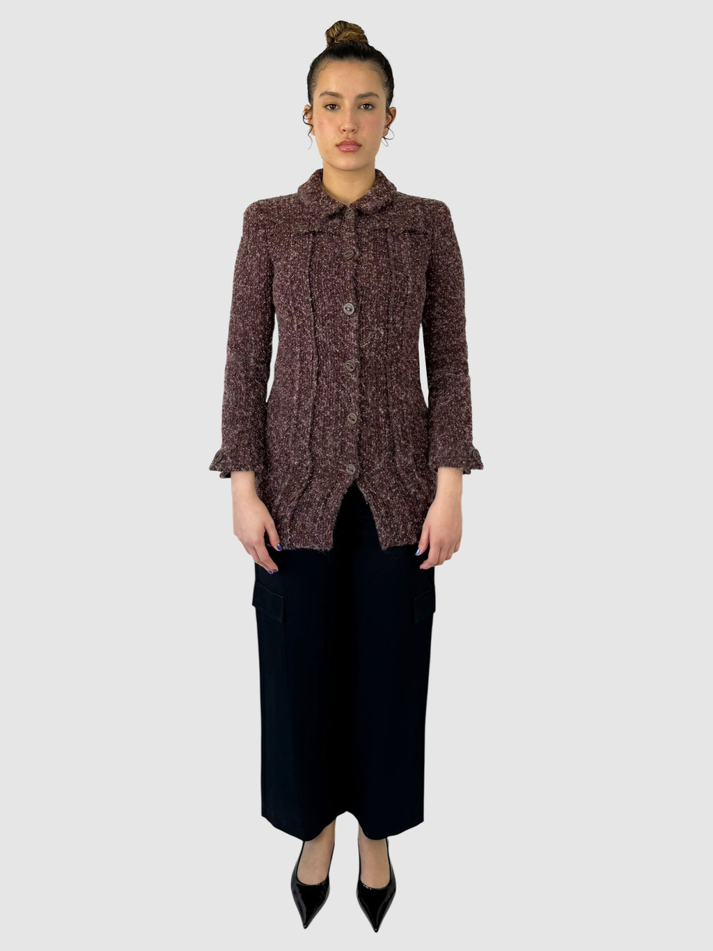Tweed Button-Up Jacket