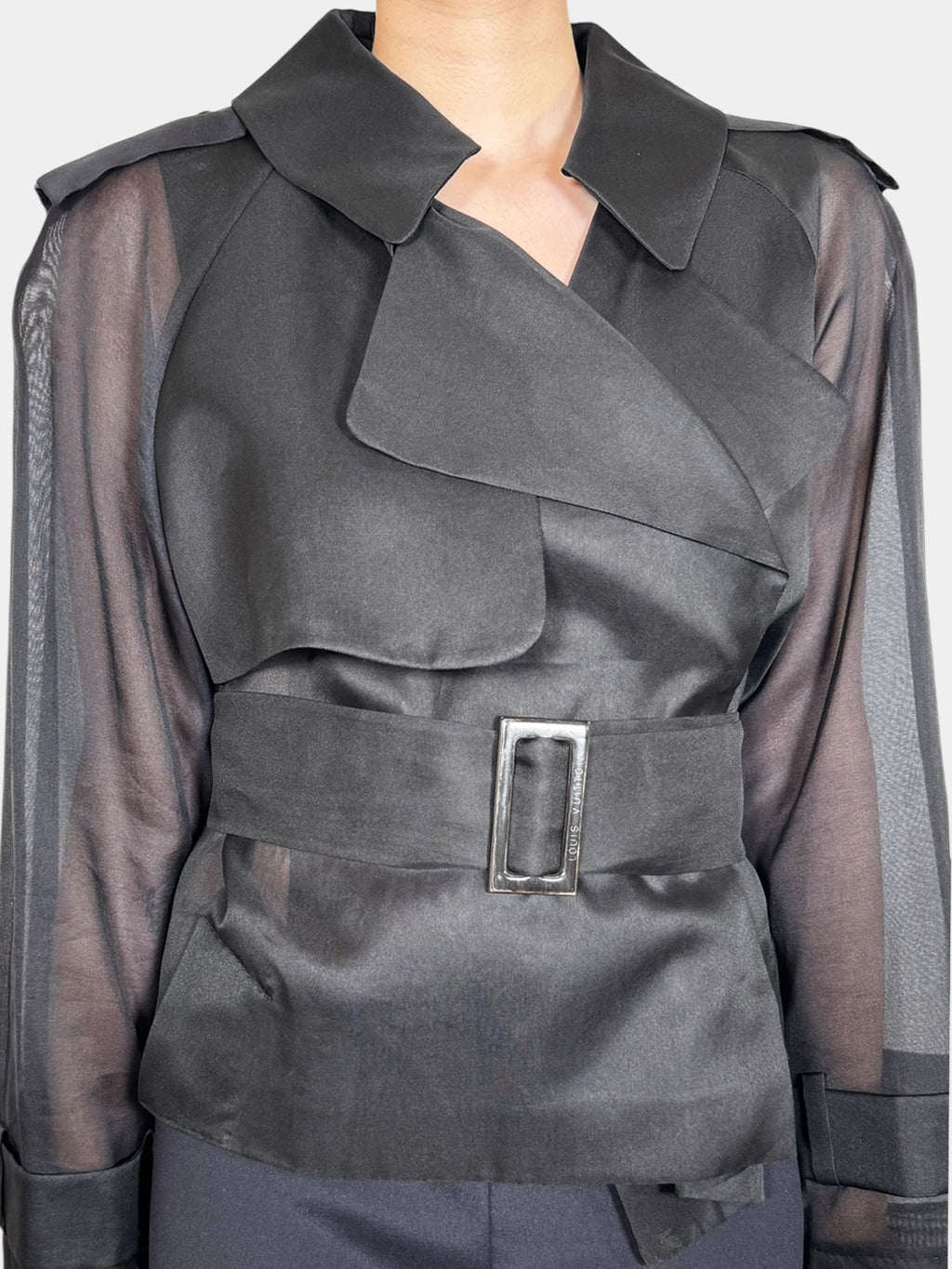 Silk Sheer Wrap Jacket - Size 36