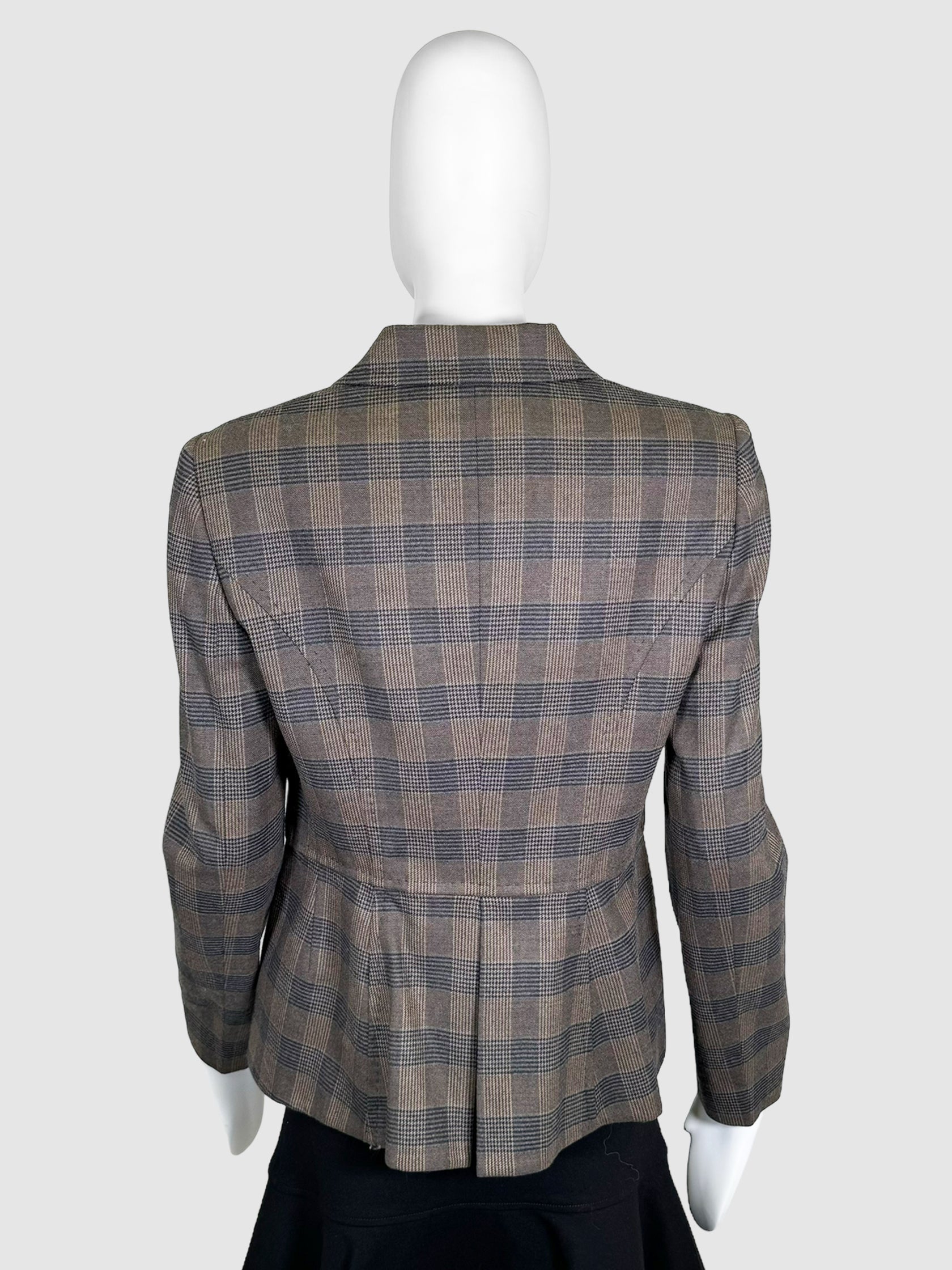 Check Print Blazer - Size 44