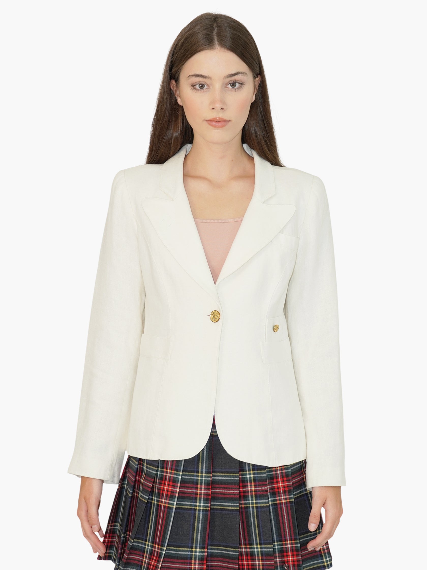 Linen Single-Button Blazer