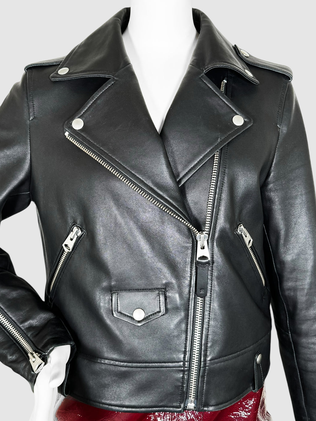 Baya Leather Biker Jacket - Size M