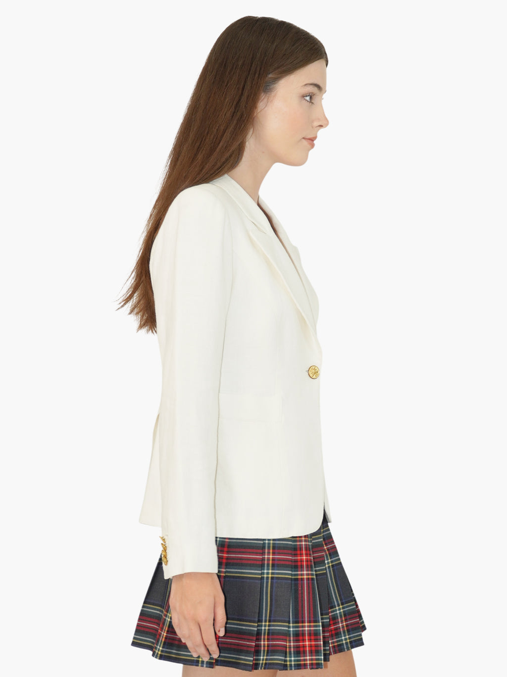 Linen Single-Button Blazer